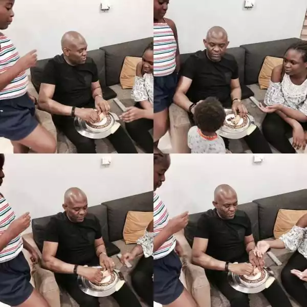 Billionaire Tony Elumelu Spends Quality Christmas Time With His Children At Home